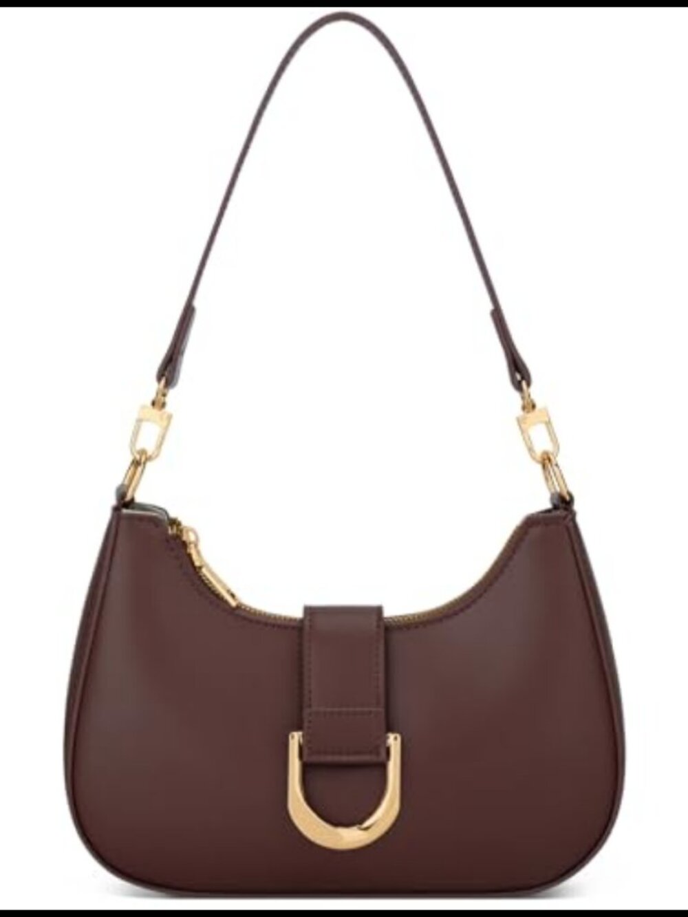 Faux Leather Crescent Shoulder Bag with Removable Strap